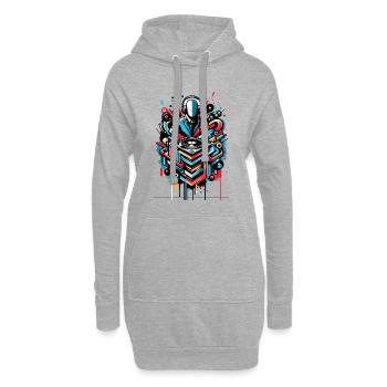 Graffiti DJ Beatcube Festival Design Neon - Hoodie-Kleid - Grau meliert - Vorne