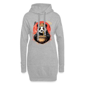 Panda Ramen Bowl Illustration - Hoodie-Kleid - Grau meliert - Vorne