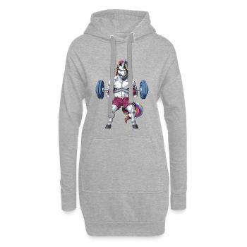 Unicorn Gym Fitness - Hoodie-Kleid - Grau meliert - Vorne