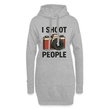 I Shoot People Kamera Cartoon - Hoodie-Kleid - Grau meliert - Vorne