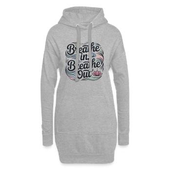 Boho Lotus Atme Ein Atme Aus - Hoodie-Kleid - Grau meliert - Vorne