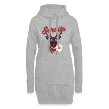 Alpen Hirsch Servus Hirschgeweih Tracht Oktober - Hoodie-Kleid - Grau meliert - Vorne