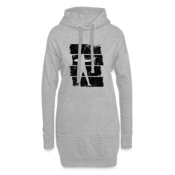 Bogensport Zeichnung - Hoodie-Kleid - Grau meliert - Vorne