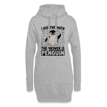 J’ai fait le calcul, la réponse est pingouin - Sweat-shirt à capuche long Femme - gris chiné - Devant