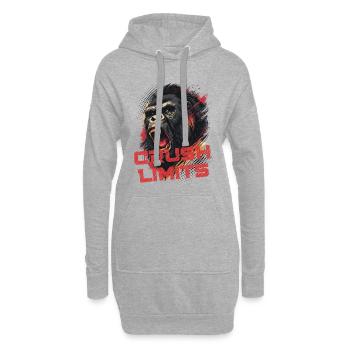 Crush Limits - Gorilla Motivation - Sweat-shirt à capuche long Femme - gris chiné - Devant