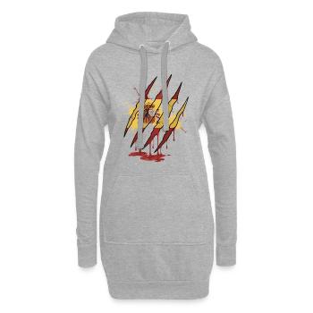 Kratzspur Spanien Flagge Kralle Grunge Style - Hoodie-Kleid - Grau meliert - Vorne
