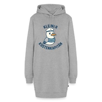 Petit Coastal Capitaine Logo Mouette Mer Baltique Mer du Nord - Sweat-shirt à capuche long Femme - gris chiné - Devant