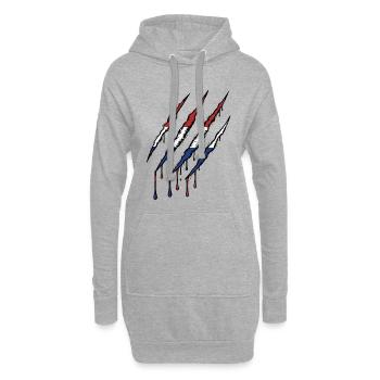 Niederlande Kralle Holland Oranje Kratzspur  - Hoodie-Kleid - Grau meliert - Vorne