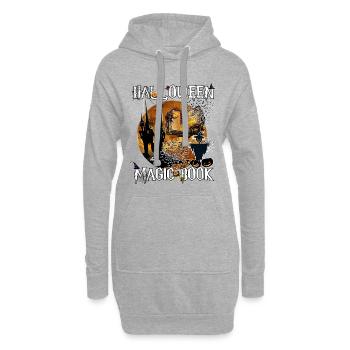 Halloween Zauberbuch Hexe Zauber Shirt - Hoodie-Kleid - Grau meliert - Vorne