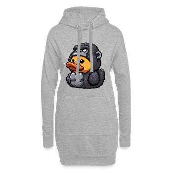 Gorilla Ente Cartoon Fusion - Hoodie-Kleid - Grau meliert - Vorne