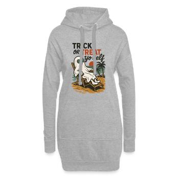 Trick Or Treat Yo Self Halloween Dicton drôle - Sweat-shirt à capuche long Femme - gris chiné - Devant