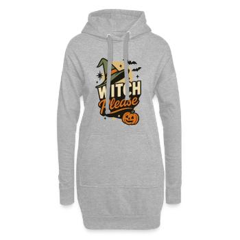 Sorcière s’il vous plaît drôle Halloween costume disant - Sweat-shirt à capuche long Femme - gris chiné - Devant