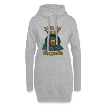 Dormez comme une chemise de nuit viking - Sweat-shirt à capuche long Femme - gris chiné - Devant