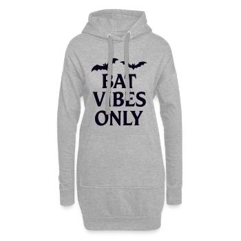 Fledermaus-Vibes für Grusel-Fans - Hoodie-Kleid - Grau meliert - Vorne