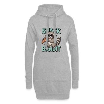 Waschbär Humor – Snack Bandit - Hoodie-Kleid - Grau meliert - Vorne