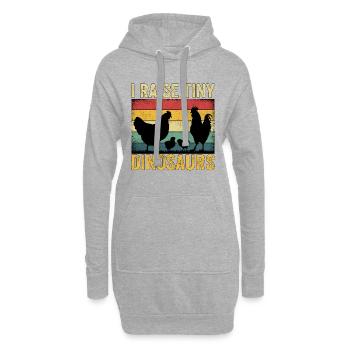 I Raise Tiny Dinosaurs - Hoodie-Kleid - Grau meliert - Vorne