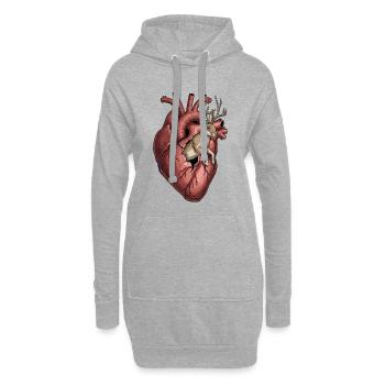 Herz Jackalope - Hoodie-Kleid - Grau meliert - Vorne