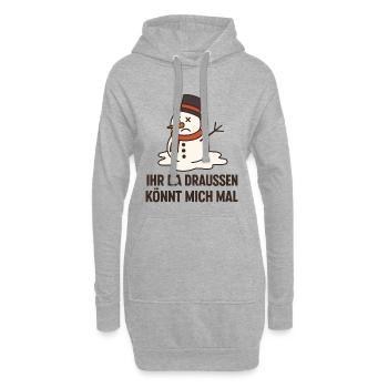 Kummer Schneemann Spruchdesign Weihnachten Santa - Hoodie-Kleid - Grau meliert - Vorne