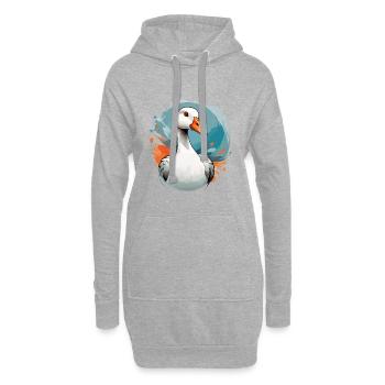 Canard dans un tourbillon de couleurs - Sweat-shirt à capuche long Femme - gris chiné - Devant