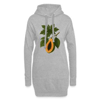 Vintage Botanische Papaya Frucht Illustration - Hoodie-Kleid - Grau meliert - Vorne