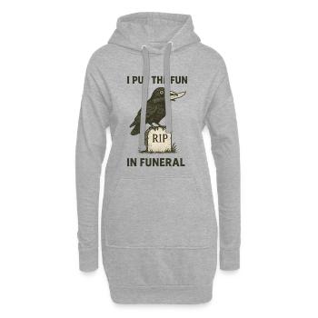 J’ai mis le plaisir dans l’humour rétro de Funeral Crow - Sweat-shirt à capuche long Femme - gris chiné - Devant