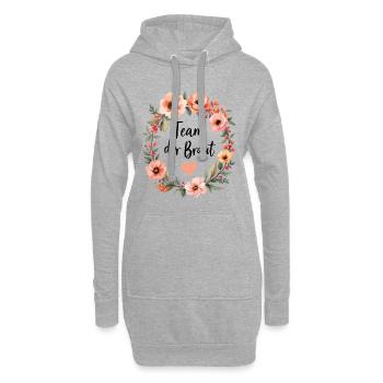 Team der Braut – Blumenkranz Shirt - Hoodie-Kleid - Grau meliert - Vorne