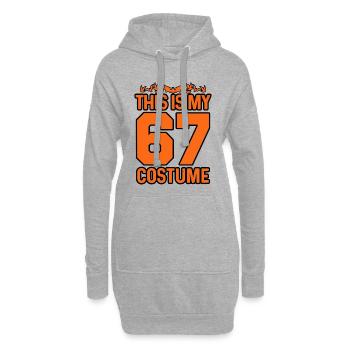 C’est mon Halloween 67 Costume Drôle Numéro Meme - Sweat-shirt à capuche long Femme - gris chiné - Devant