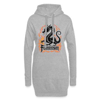 Cadre de feu Flame Ring - Sweat-shirt à capuche long Femme - gris chiné - Devant