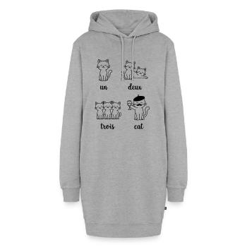Katzengruppe Wortspiel Muster - Hoodie-Kleid - Grau meliert - Vorne
