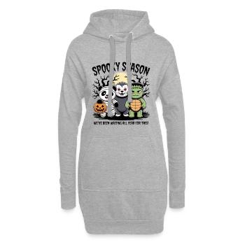 Saison effrayante d’Halloween – Cute Monster Crew - Sweat-shirt à capuche long Femme - gris chiné - Devant