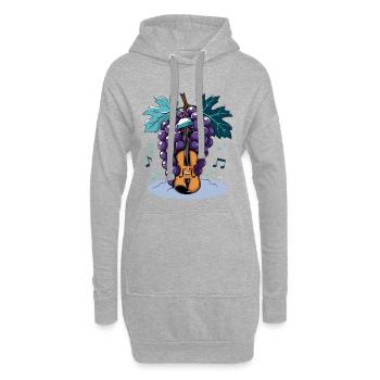 Grapes Violin Melody - Hoodie Dress - heather grey - Front
