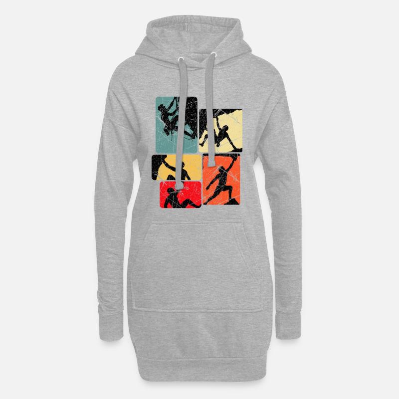 Klettern Bouldern Bergsteiger Kletterer Boulder - Hoodie-Kleid - Grau meliert