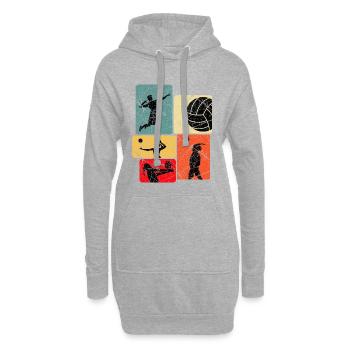 Joueur de beach-volley - Sweat-shirt à capuche long Femme - gris chiné - Devant