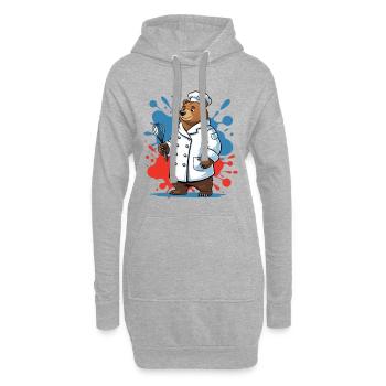 Bärenkoch Design - Hoodie-Kleid - Grau meliert - Vorne