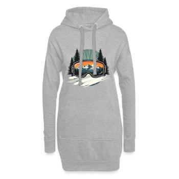 Berglandschaft in der Skibrille - Hoodie-Kleid - Grau meliert - Vorne