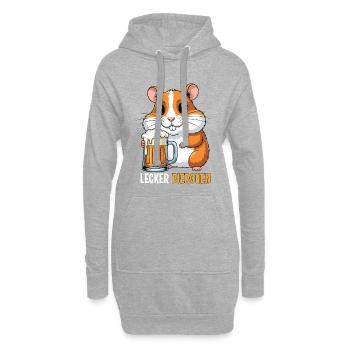 Bière délicieuse - Sweat-shirt à capuche long Femme - gris chiné - Devant