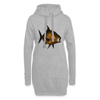Majestätischer Fisch im Wasser - Hoodie-Kleid - Grau meliert - Vorne