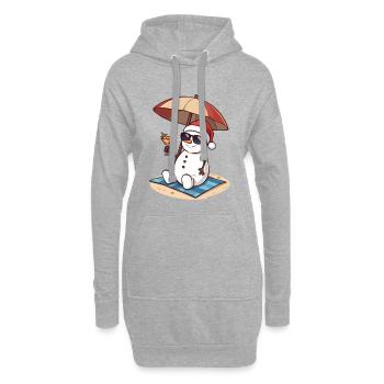 Schneemann Strand Cocktail - Hoodie-Kleid - Grau meliert - Vorne