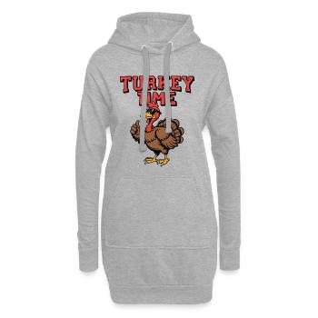 Truthahn Zeit - Hoodie-Kleid - Grau meliert - Vorne