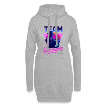 Team des Bräutigams Retro 80er Gangster - Hoodie-Kleid - Grau meliert - Vorne