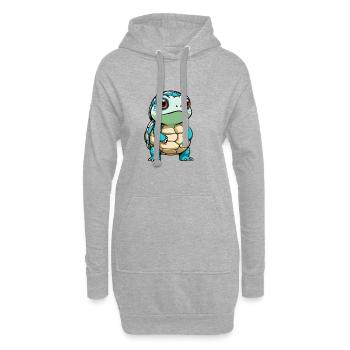 Kuschelige Schildkröte Cartoon - Hoodie-Kleid - Grau meliert - Vorne