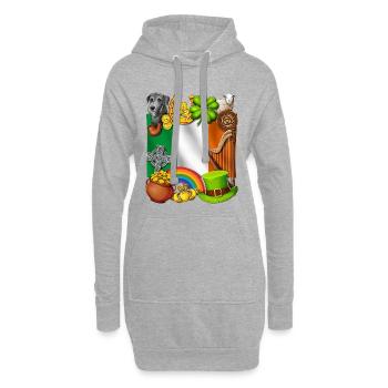 Irisches Erbe - Hoodie-Kleid - Grau meliert - Vorne