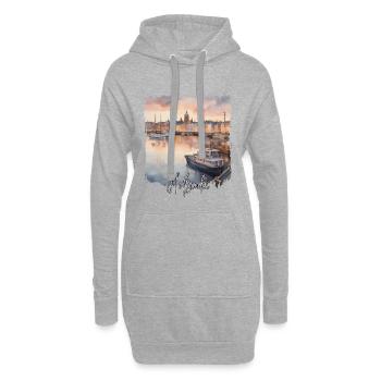 Helsinki Aquarell, Helsinki Finnland - Hoodie-Kleid - Grau meliert - Vorne