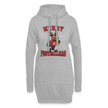 Frohe Footballmas - Hoodie-Kleid - Grau meliert - Vorne