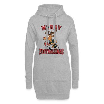 Frohe Footballmas - Hoodie-Kleid - Grau meliert - Vorne