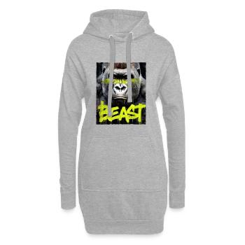 Gorilla Beast Entraînement Entraînement Fitness - Sweat-shirt à capuche long Femme - gris chiné - Devant
