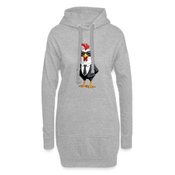 Dress Chicken : Chic d’affaires - Sweat-shirt à capuche long Femme - gris chiné - Devant