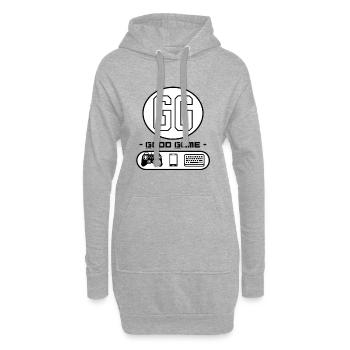 Gaming Shirt I GG Good Game I Lustige Retro Desgin - Hoodie-Kleid - Grau meliert - Vorne