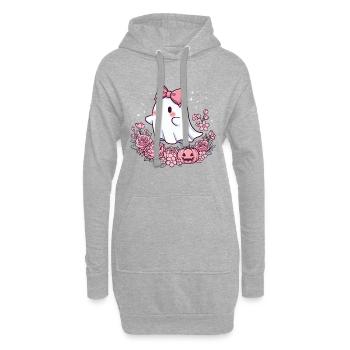 Süße Geist Kawaii Halloween Mädchen - Hoodie-Kleid - Grau meliert - Vorne