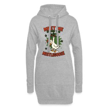 Weihnachtsgans Triff mich unter der Mistelgans - Hoodie-Kleid - Grau meliert - Vorne